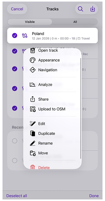 Configurar mapa de trilhas iOS