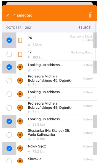 Pesquisa de histórico