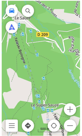 Sem mapas de esqui no iOS