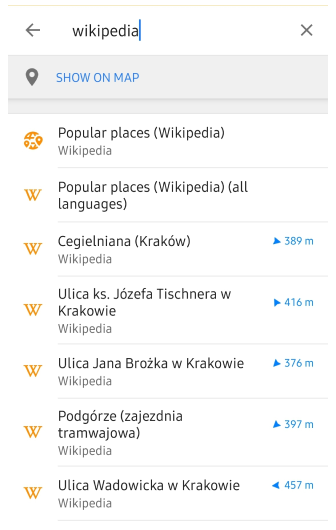 Categoria da Wikipedia no Android