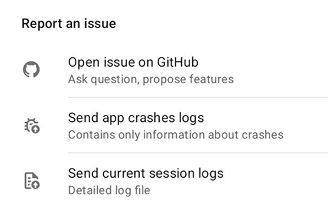 Captura de tela da ajuda offline Android