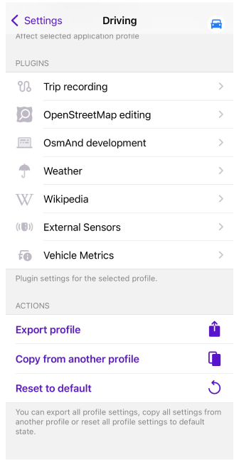 Profile Settings Plugins iOS