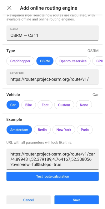 Özel çevrimiçi yönlendirme Android