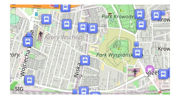 Harita toplu taşıma durakları