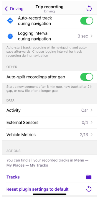 iOS&#39;ta Gezi kaydını yapılandırma