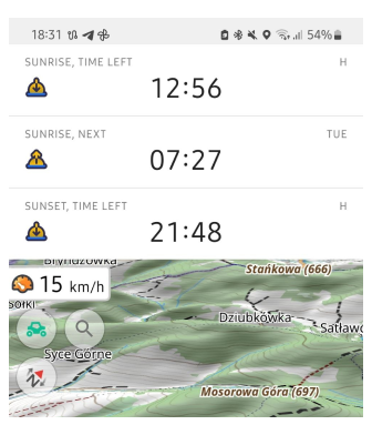 Gün batımı ve gün doğumu widget&#39;ları
