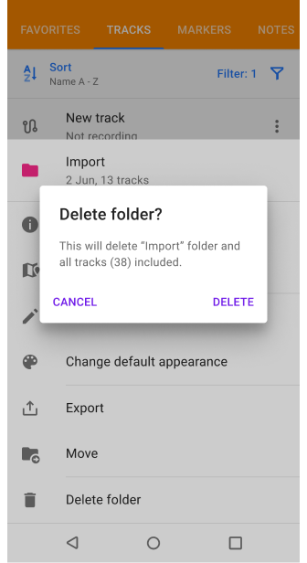 Android&#39;de izleri olan Yerlerim