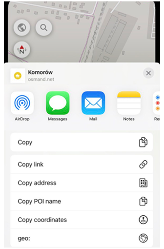 Дія Поділитися iOS