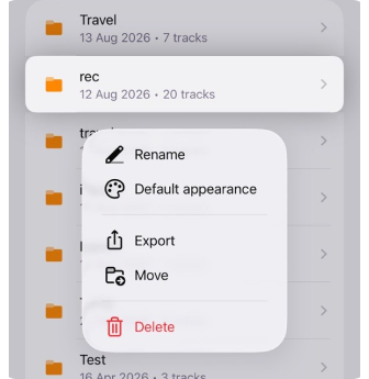 Контекстне меню треку в iOS