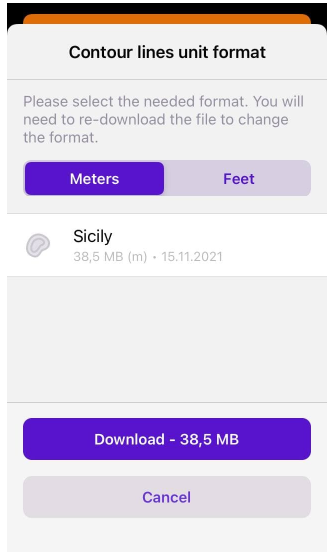 Діалогове вікно завантаження ліній контуру iOS