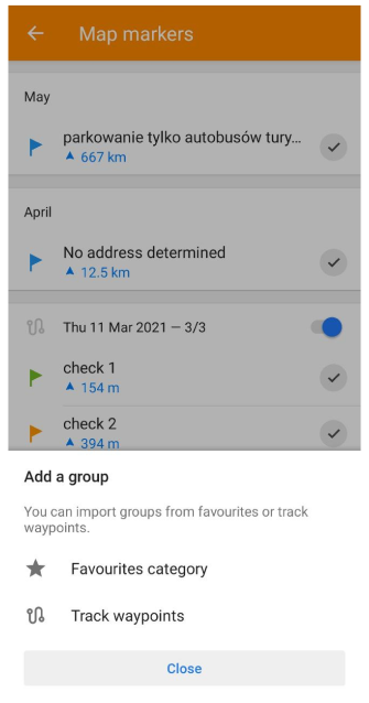 Групи маркерів на карті Android