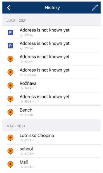 Історія маркерів на карті iOS
